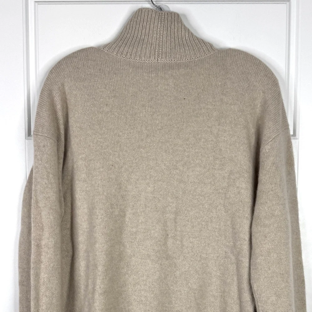 VINCE 100% Cashmere Soft Turtleneck Sweater NEW Size L Oatmeal